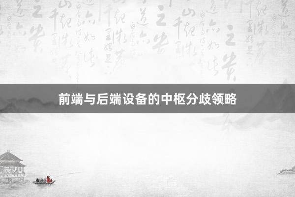 前端与后端设备的中枢分歧领略